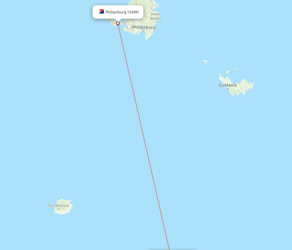 Saint Eustatius - Sint Maarten route map and flight paths