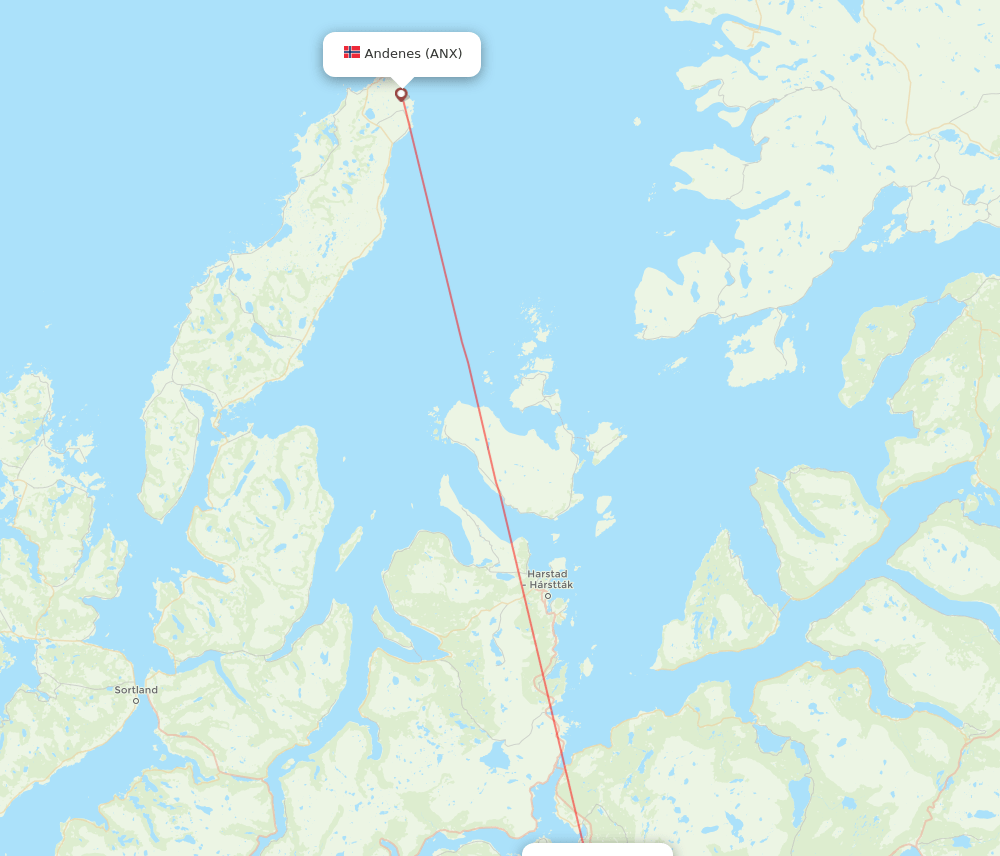 Harstad-Narvik - Andenes route map and flight paths