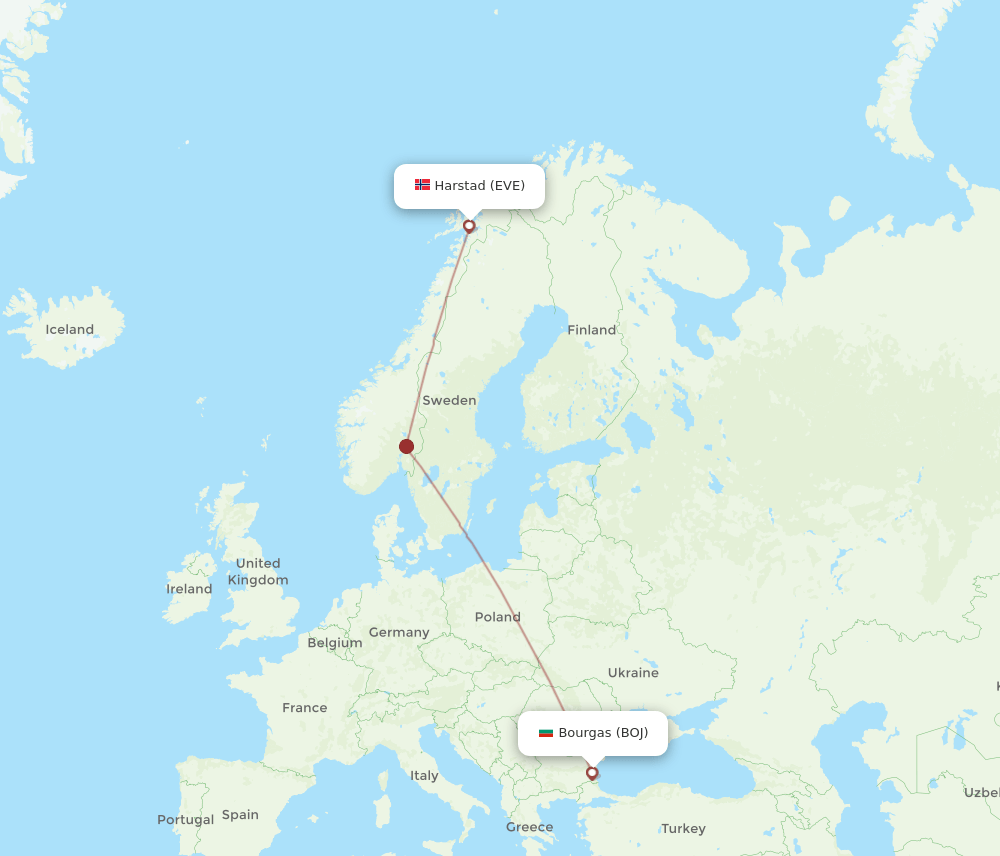 EVE-BOJ flight routes