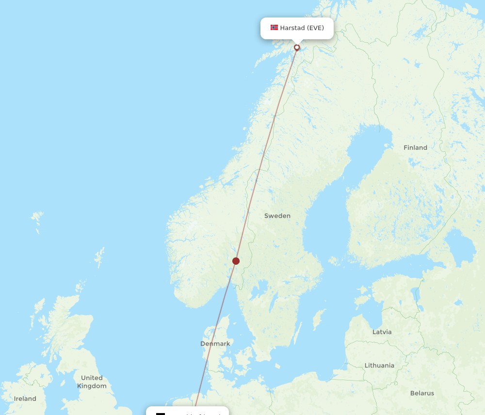 EVE-DUS flight routes
