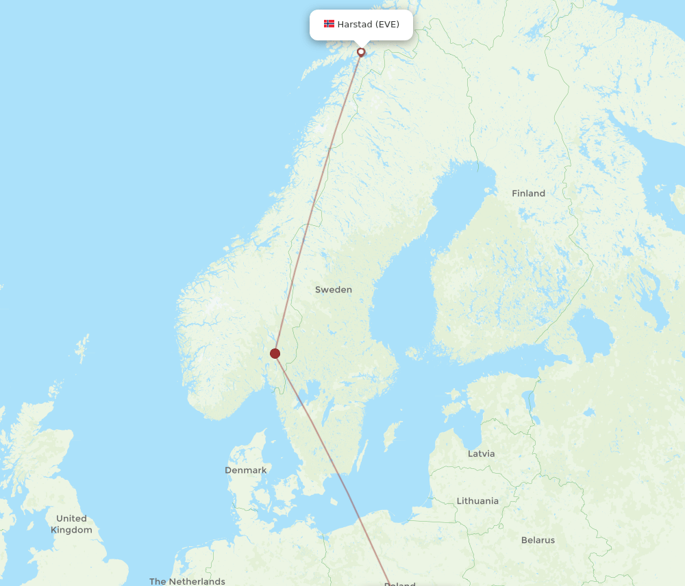 EVE-KRK flight routes