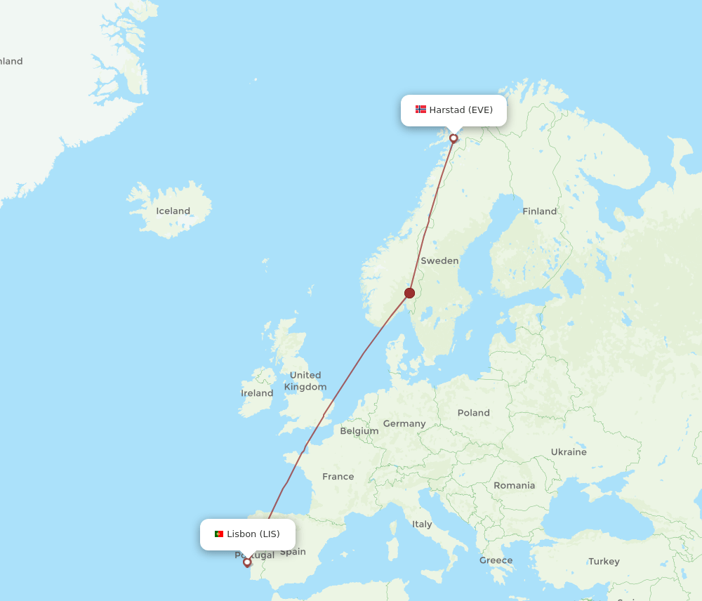 EVE-LIS flight routes