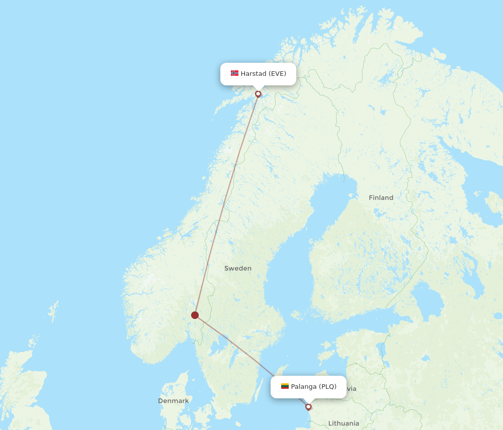 EVE to PLQ flights and routes map