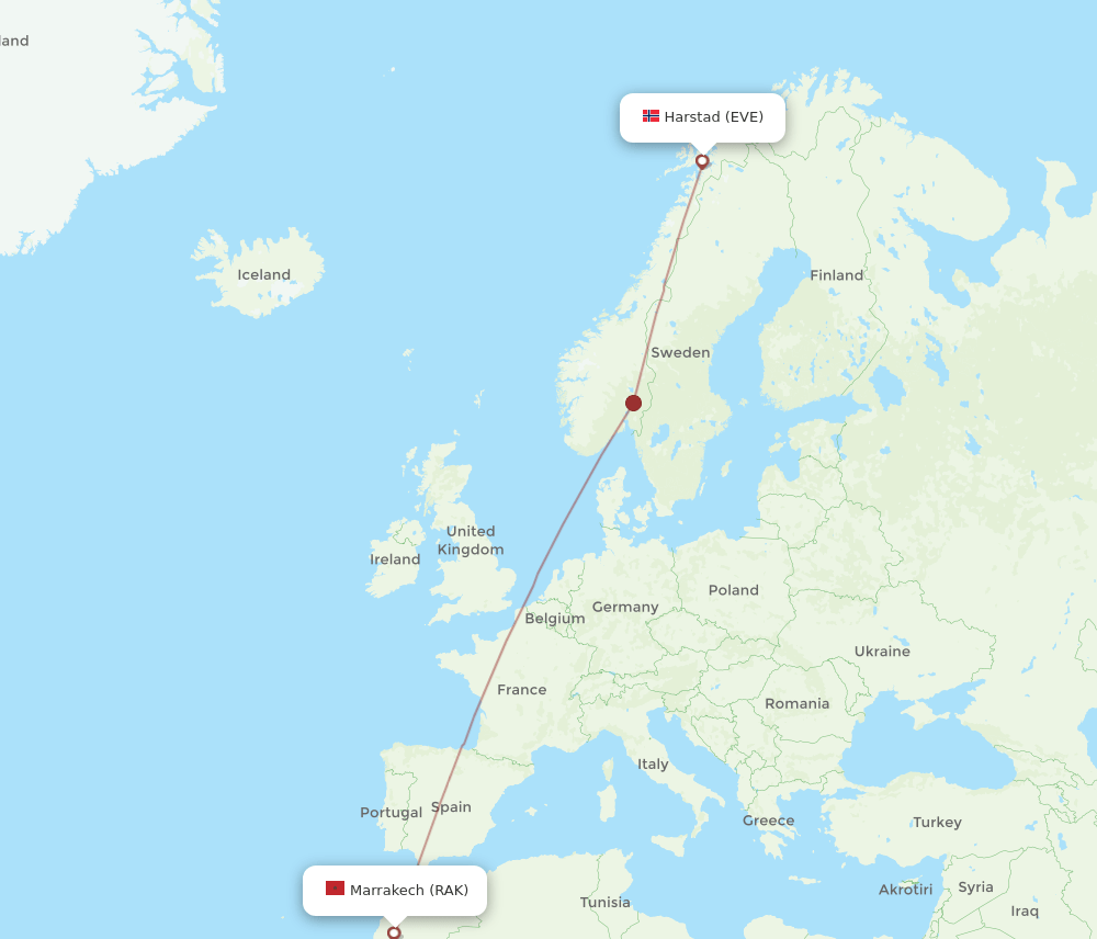 EVE-RAK flight routes