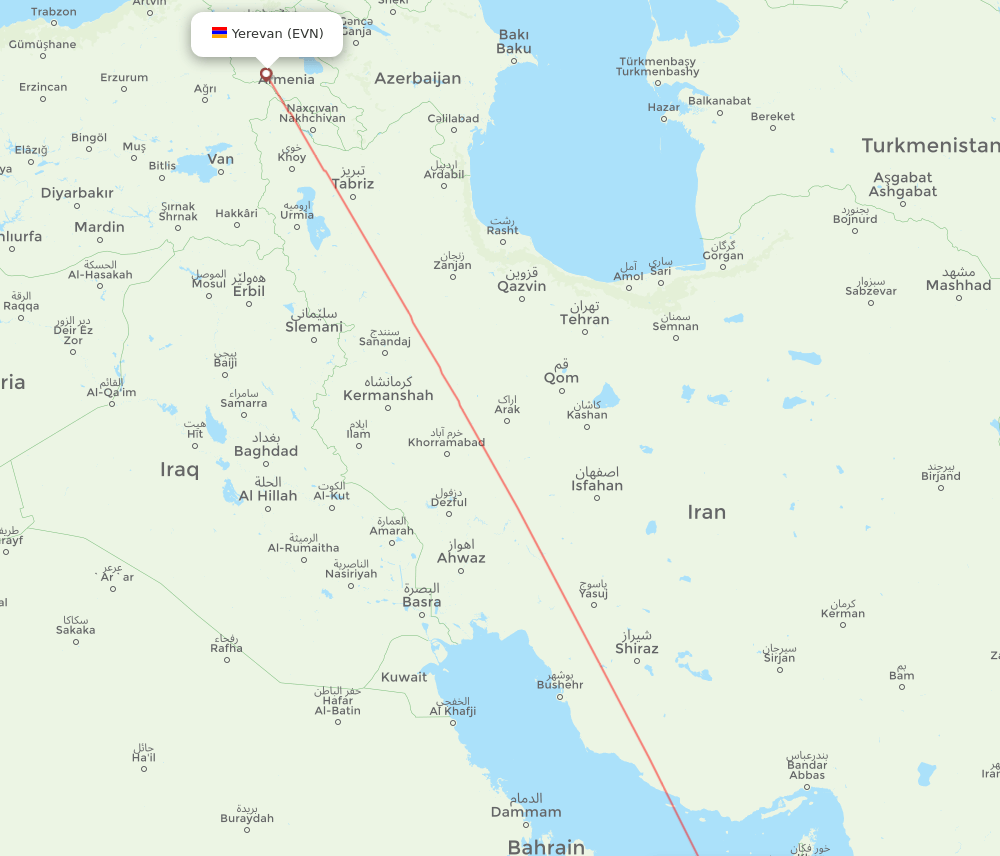 EVN-AUH flight routes