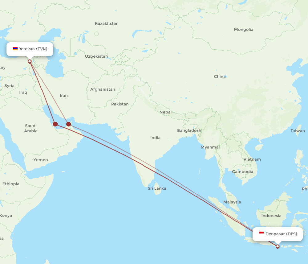 EVN-DPS flight routes