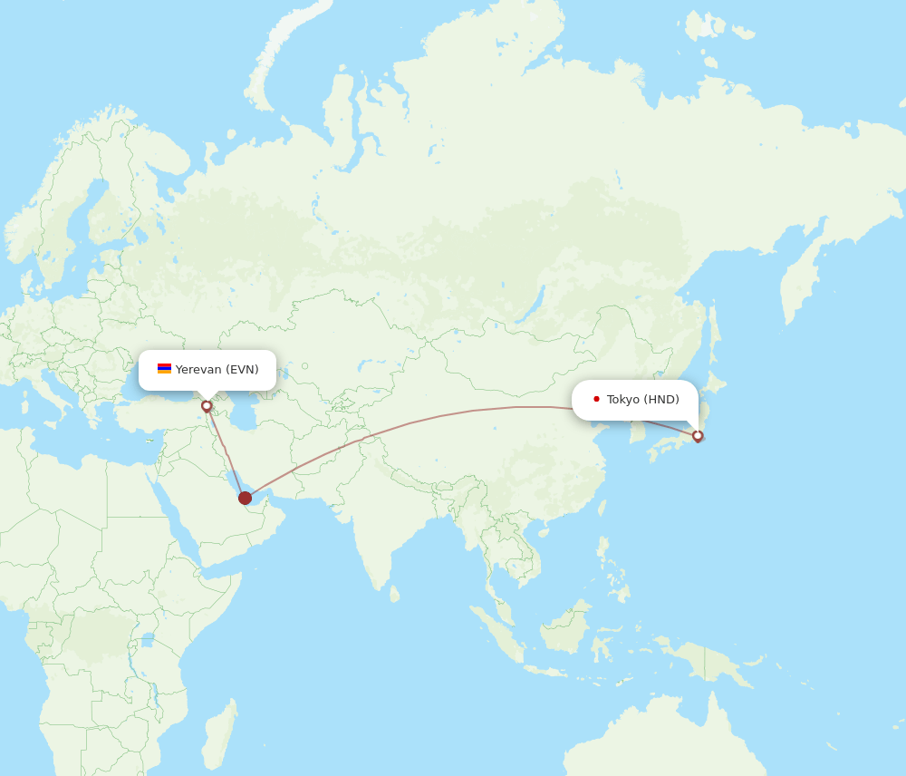 EVN-HND flight routes