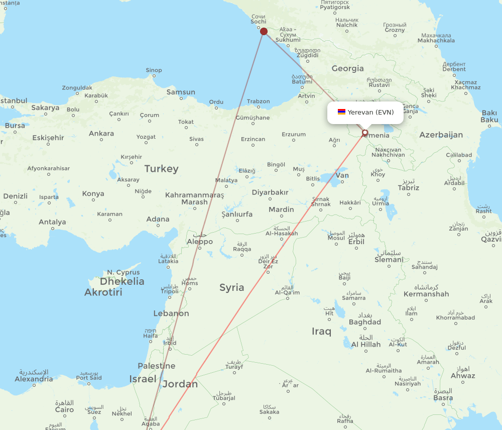 EVN-SSH flight routes