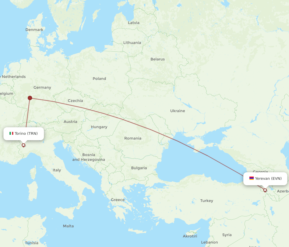 EVN-TRN flight routes