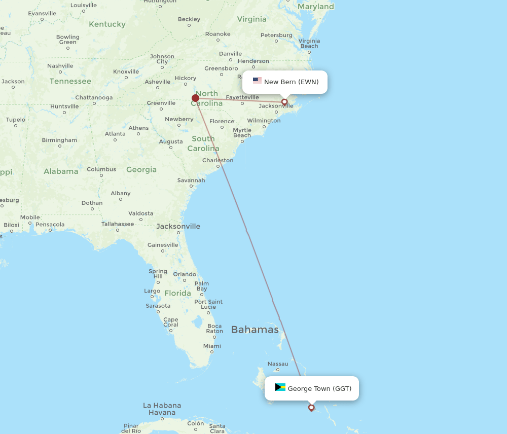 EWN-GGT flight routes