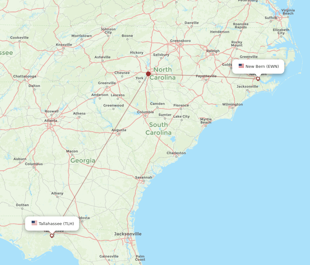 EWN-TLH flight routes