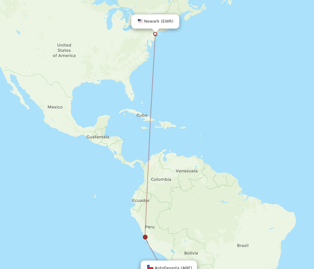 EWR-ANF flight routes