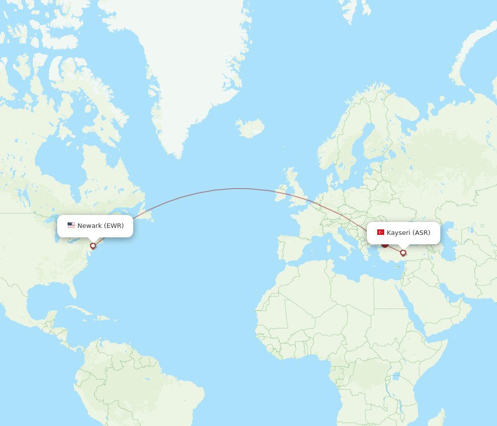 EWR-ASR flight routes