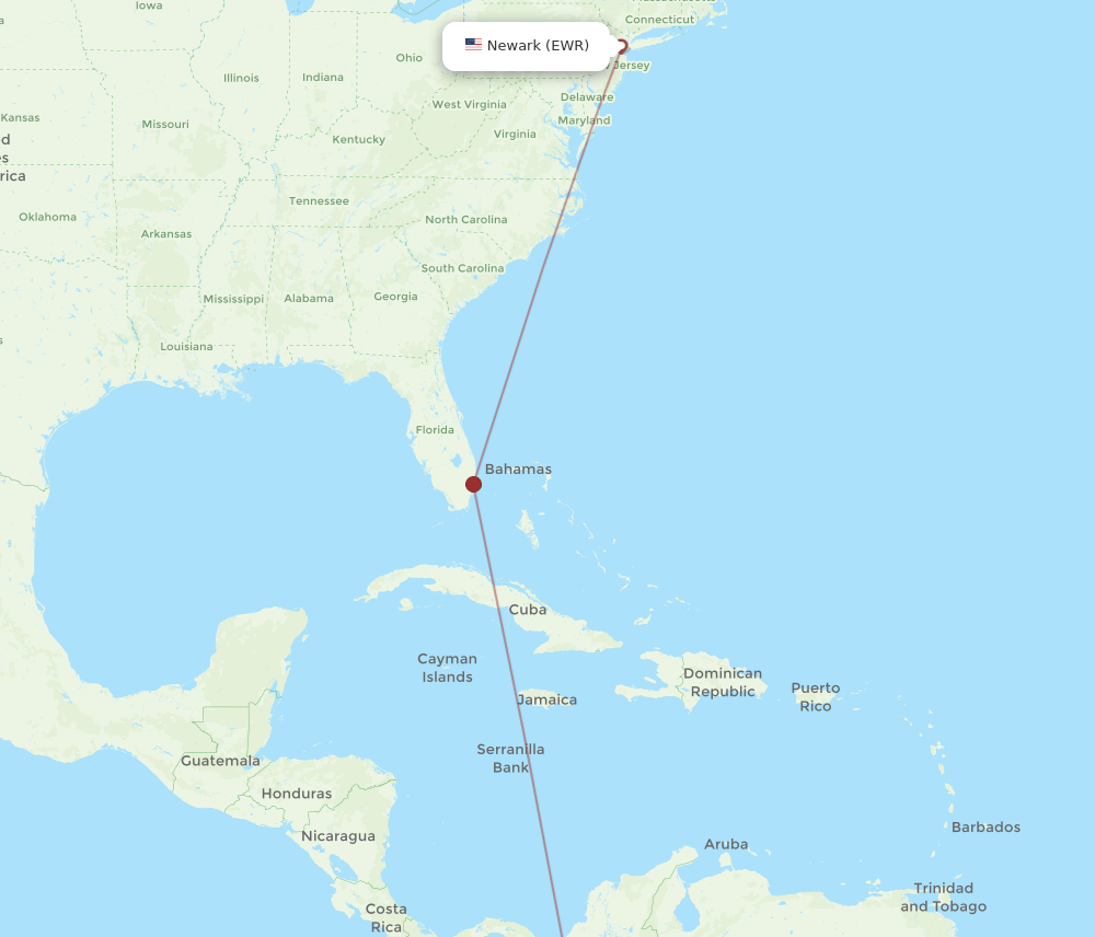 EWR-AXM flight routes