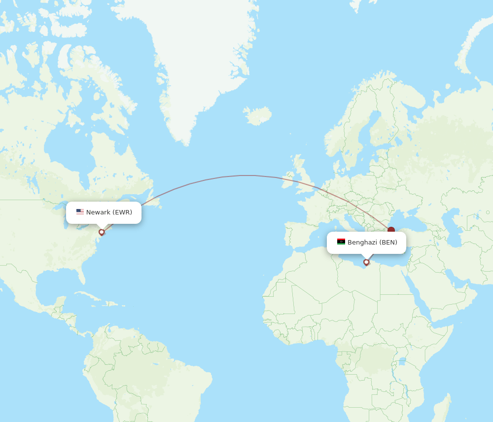 EWR-BEN flight routes