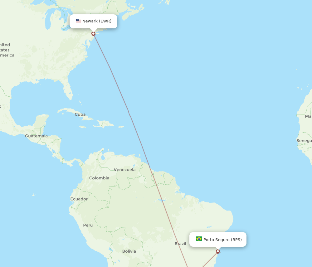 EWR to BPS flights and routes map