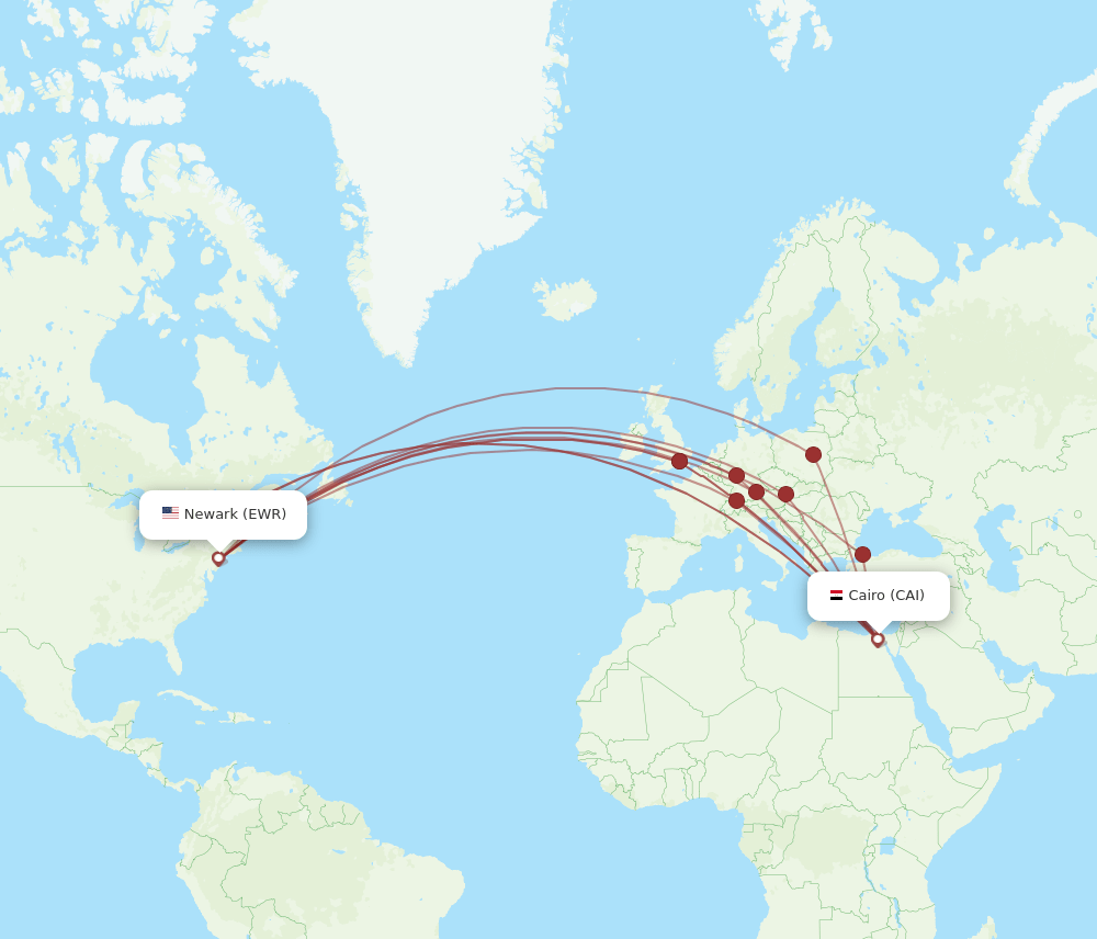 EWR-CAI flight routes