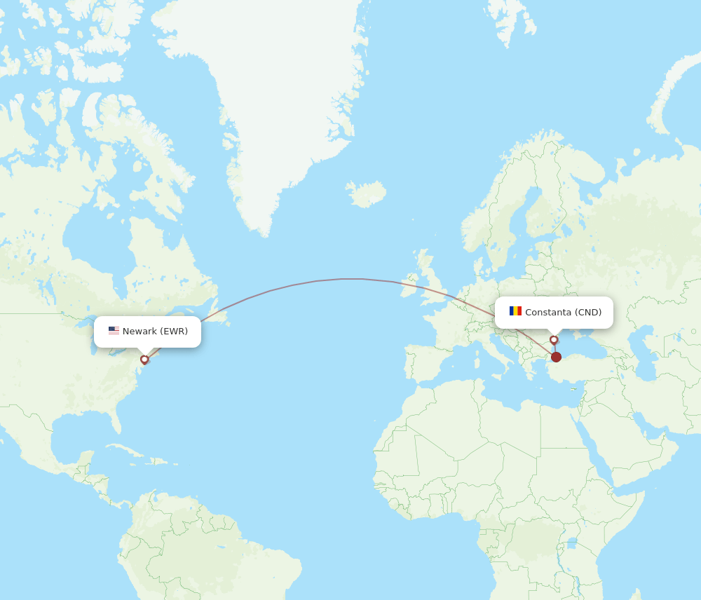 EWR-CND flight routes