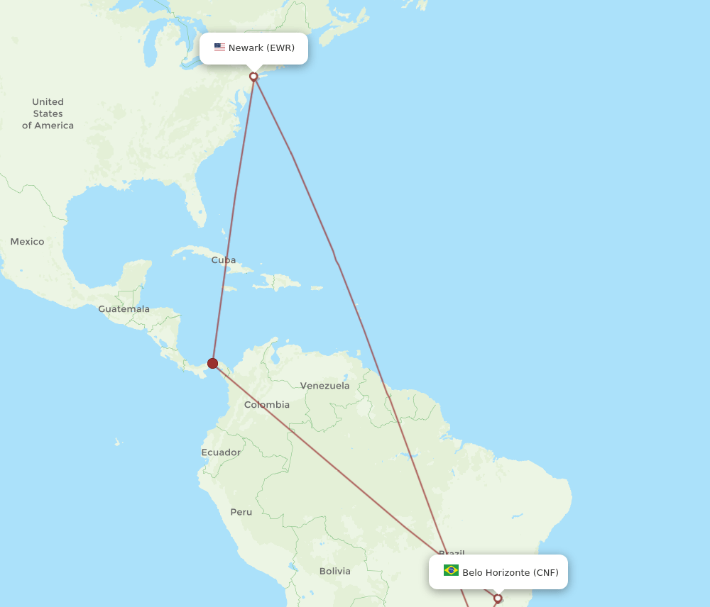 EWR-CNF flight routes