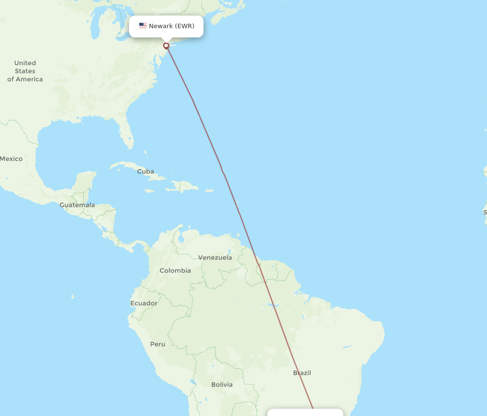 EWR-CWB flight routes