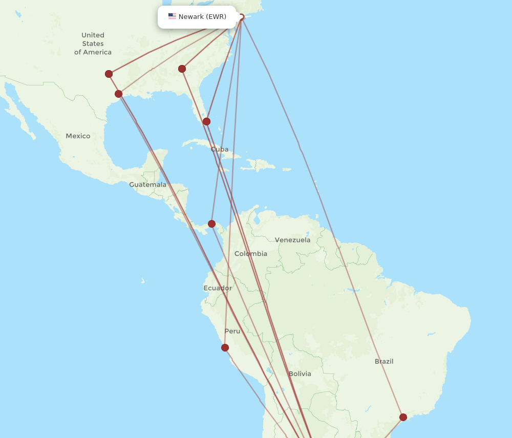 EWR-EZE flight routes