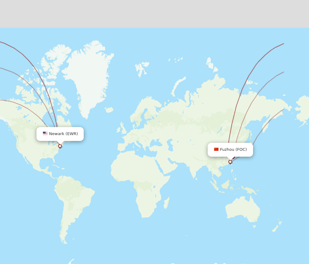 EWR-FOC flight routes