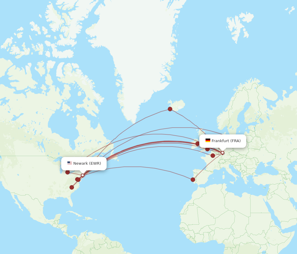 EWR-FRA flight routes