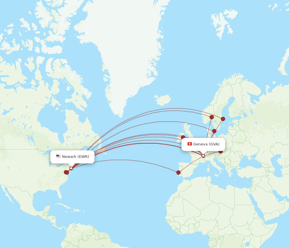 EWR-GVA flight routes