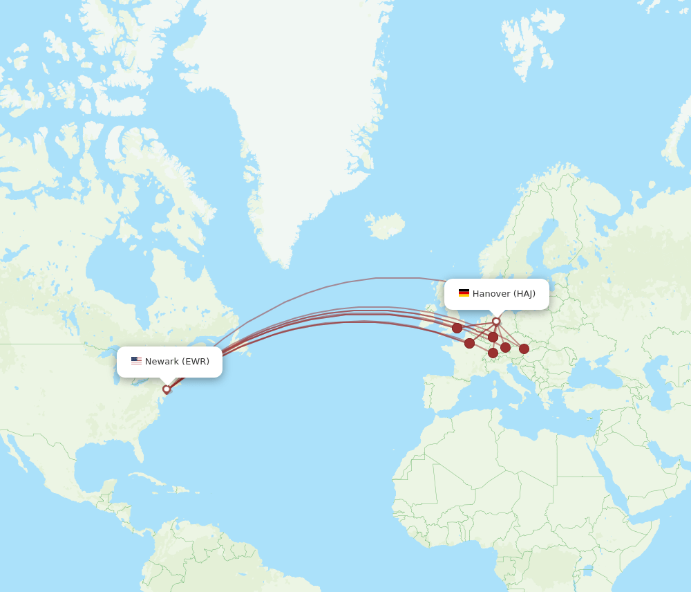 EWR-HAJ flight routes