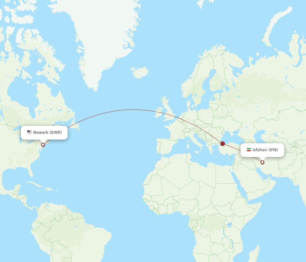 EWR-IFN flight routes