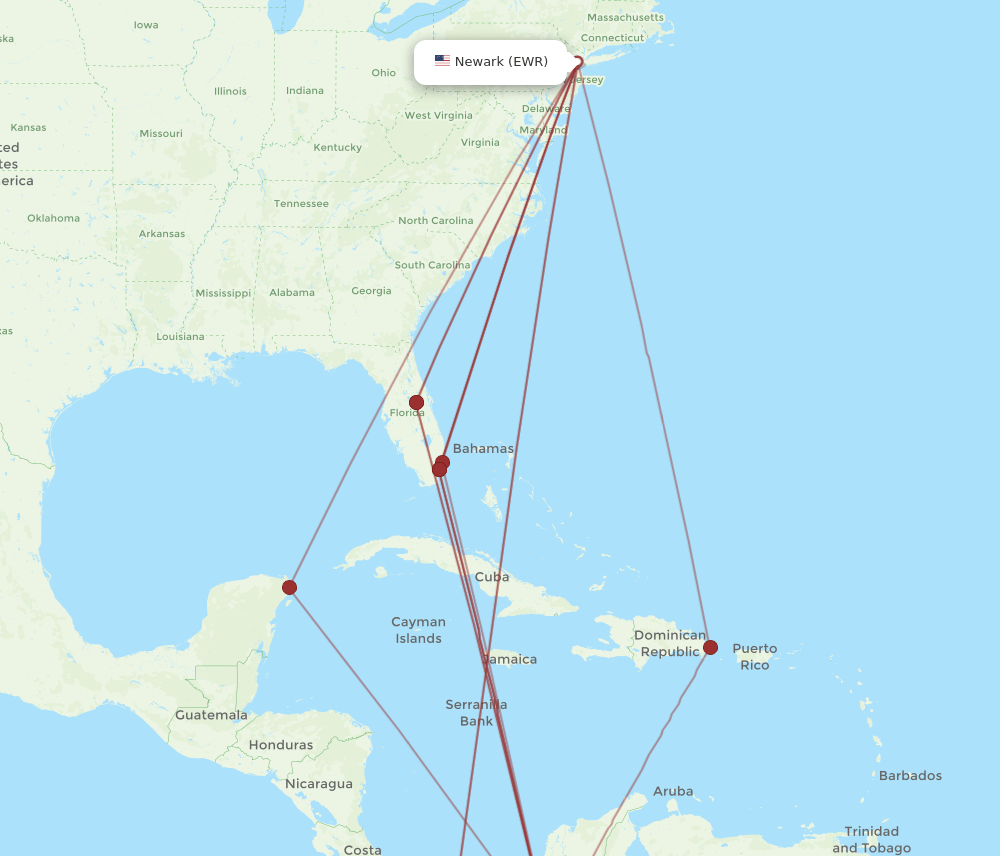 EWR-MDE flight routes
