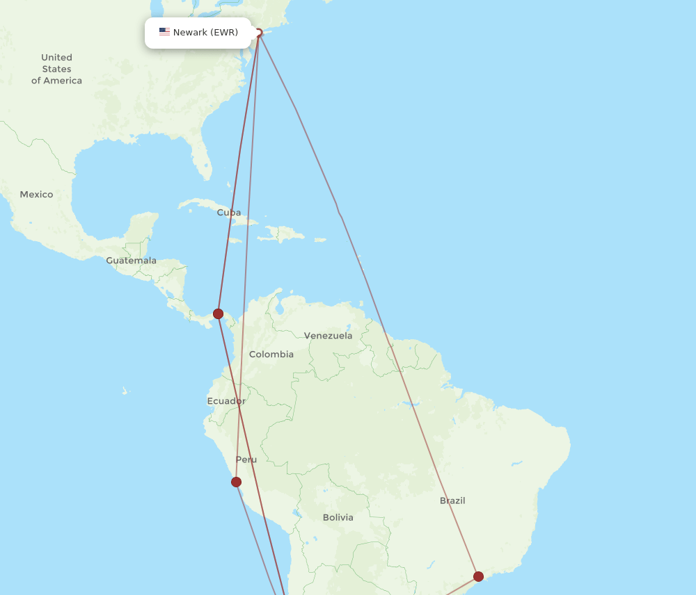 EWR-MDZ flight routes