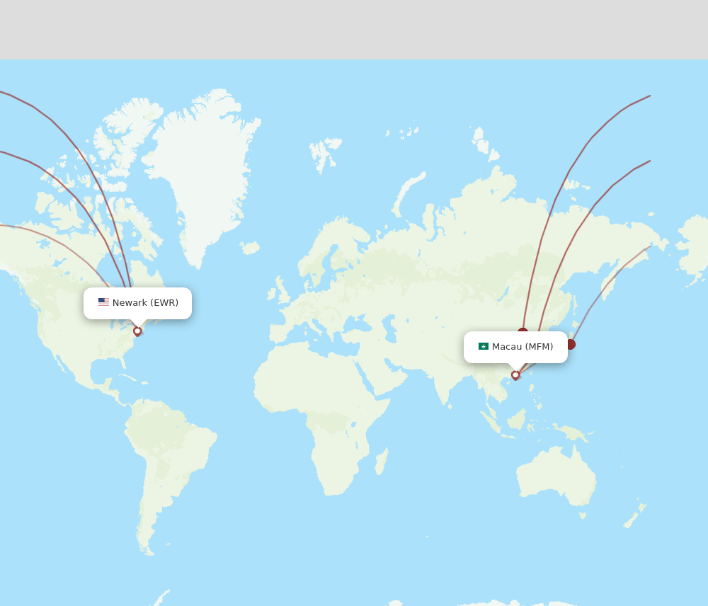 EWR-MFM flight routes