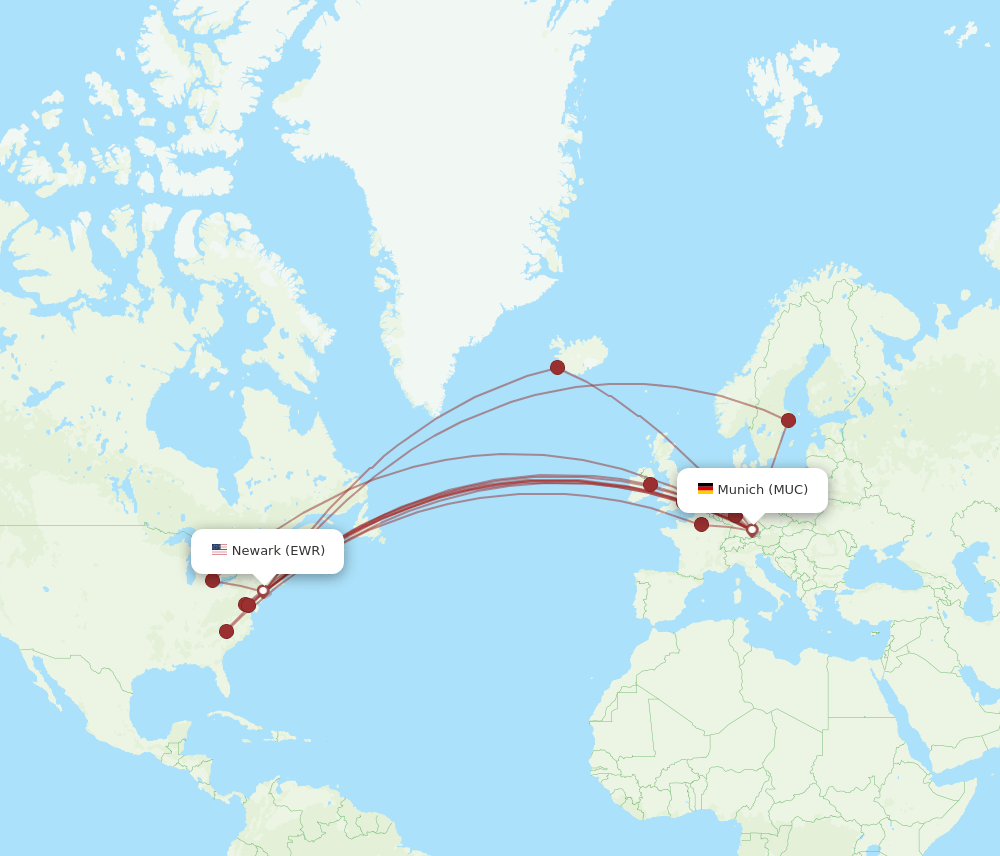 EWR-MUC flight routes