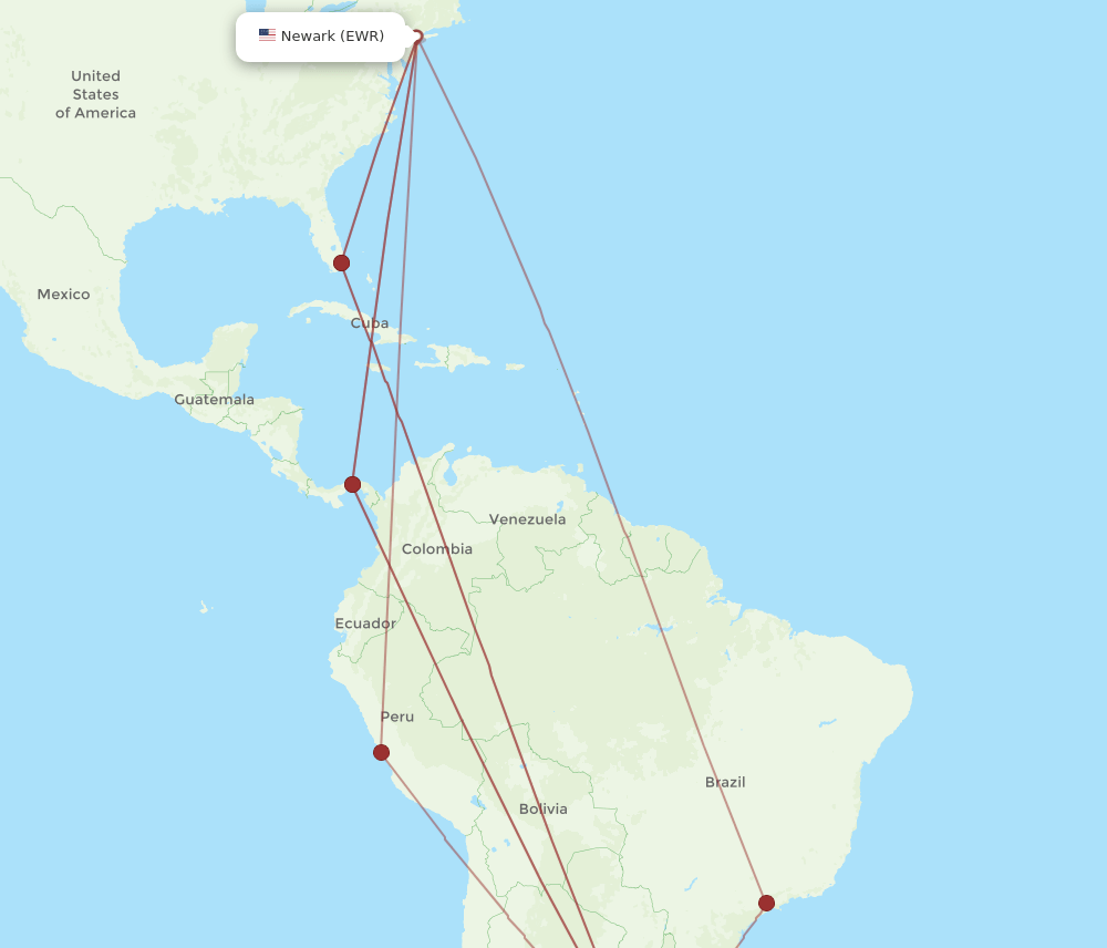 EWR-MVD flight routes