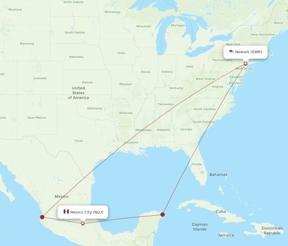 EWR-NLU flight routes