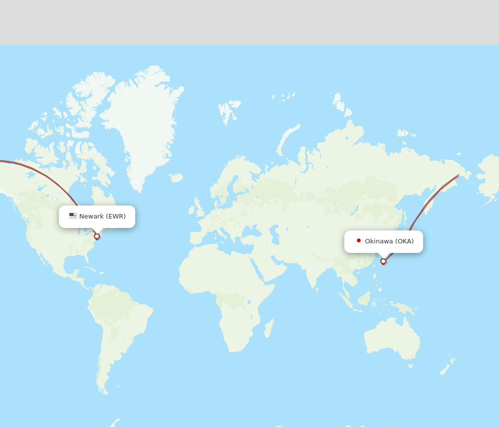 EWR-OKA flight routes