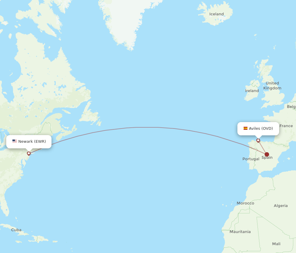 EWR-OVD flight routes