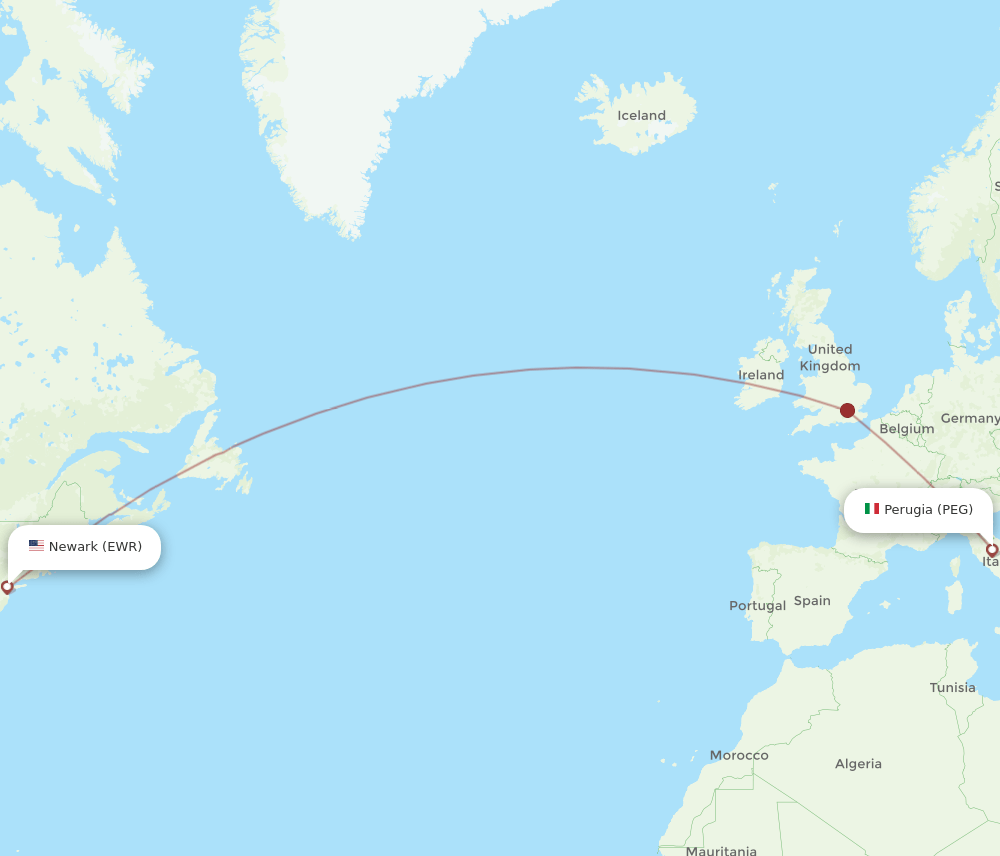 EWR-PEG flight routes