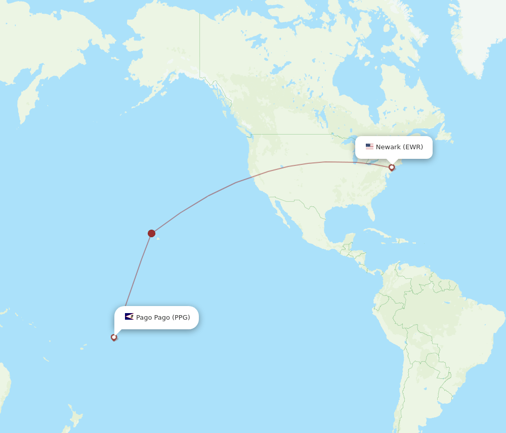 EWR-PPG flight routes