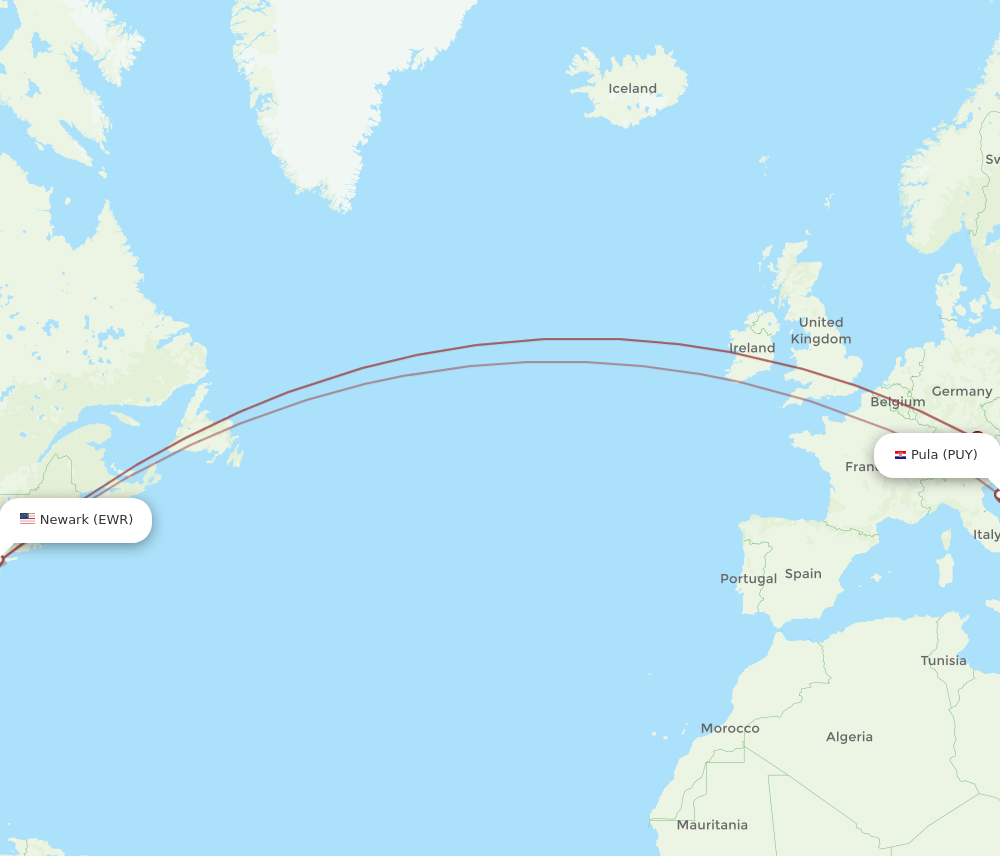 EWR-PUY flight routes