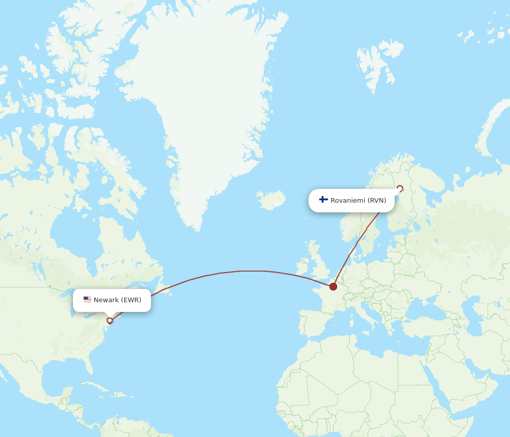 EWR-RVN flight routes