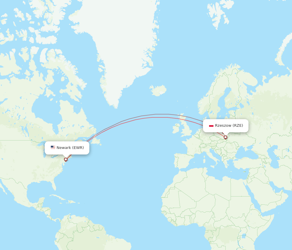 EWR-RZE flight routes
