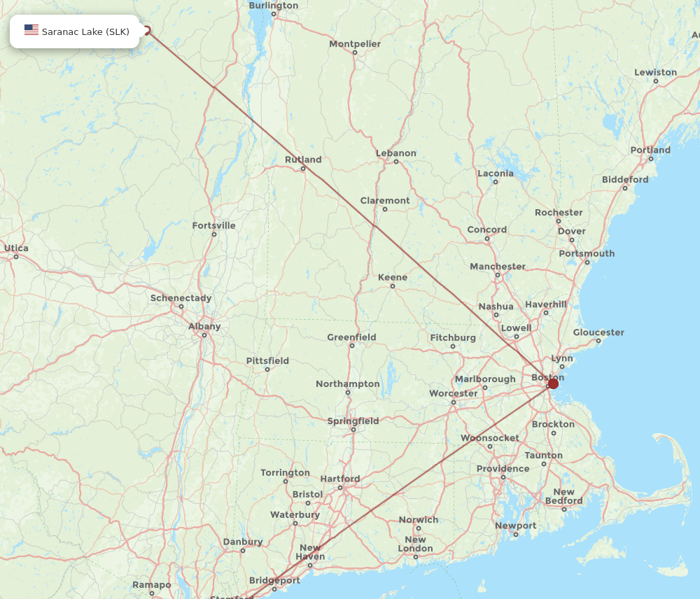 EWR-SLK flight routes