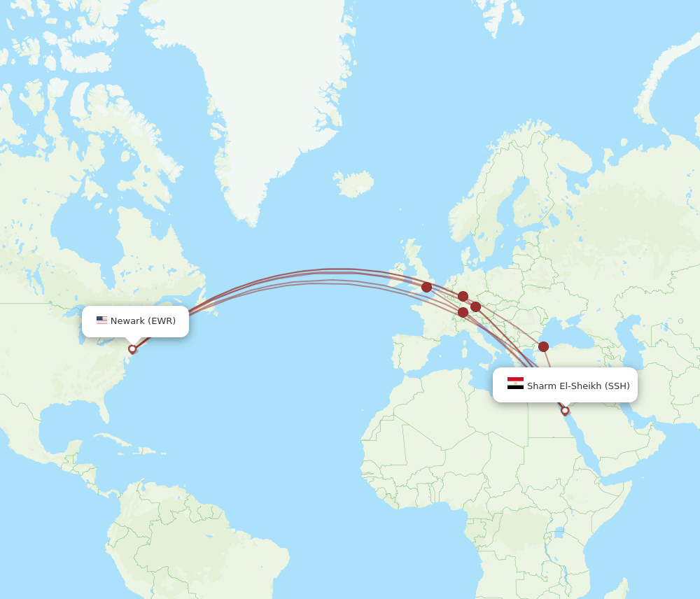 EWR-SSH flight routes