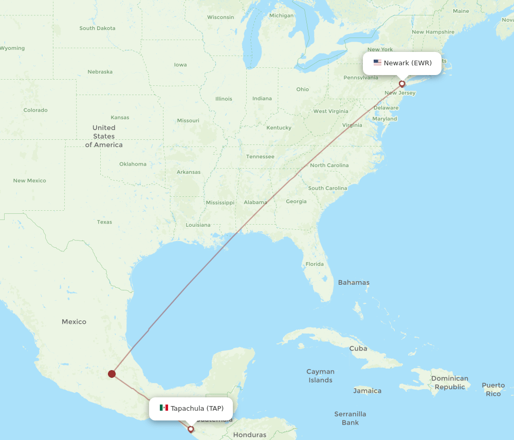 EWR-TAP flight routes