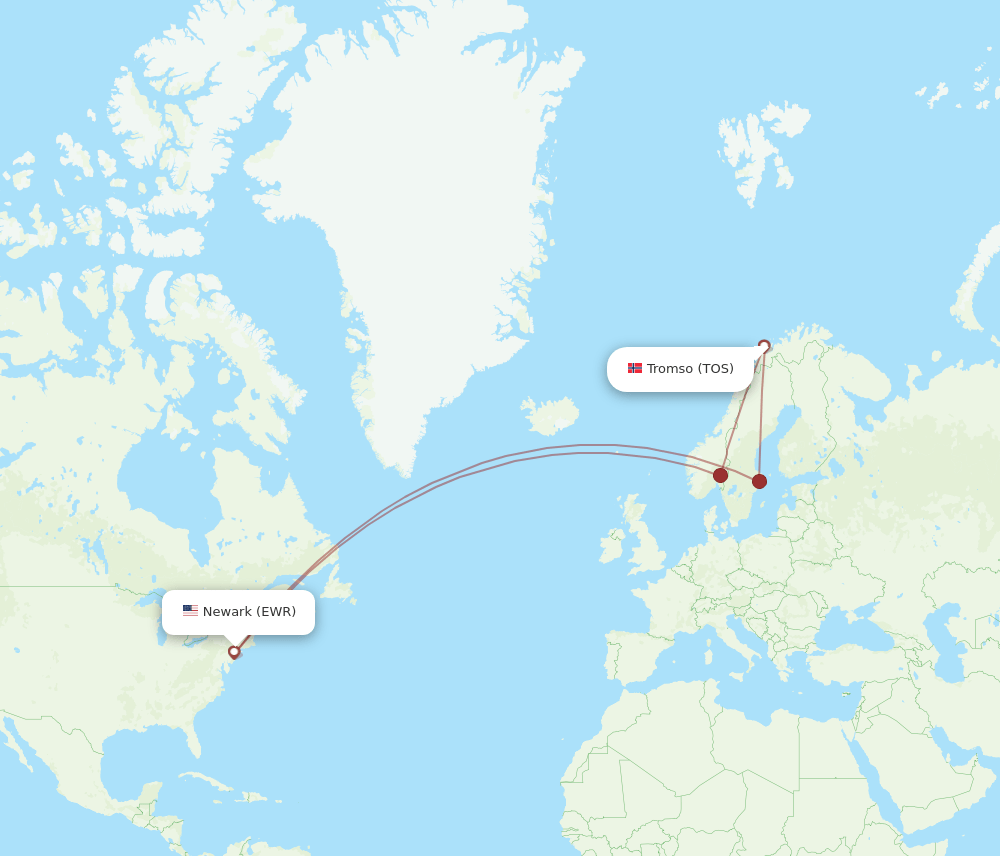 EWR-TOS flight routes