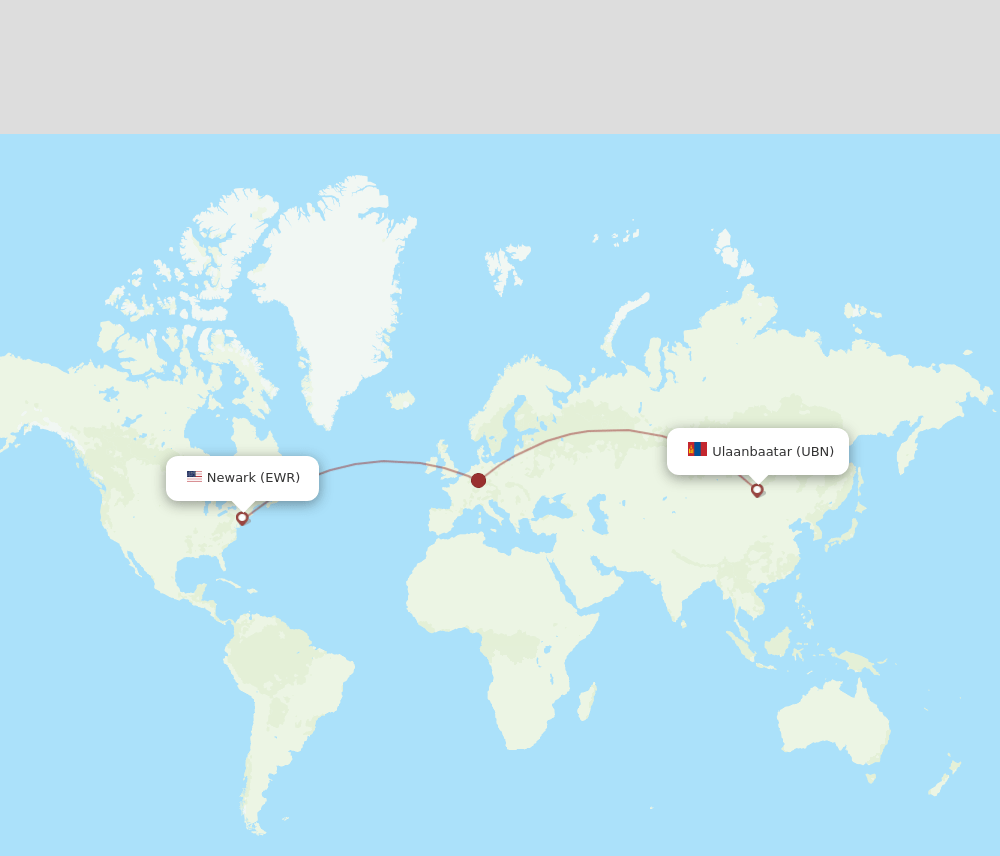 EWR-UBN flight routes