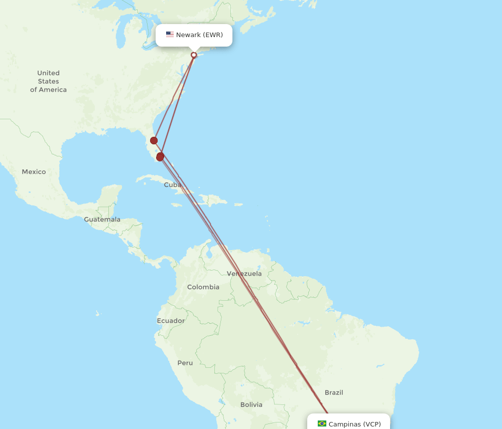 EWR-VCP flight routes