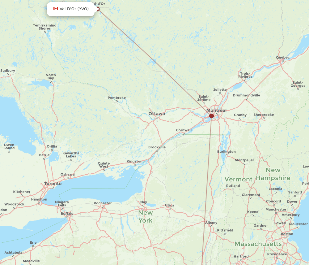 EWR-YVO flight routes